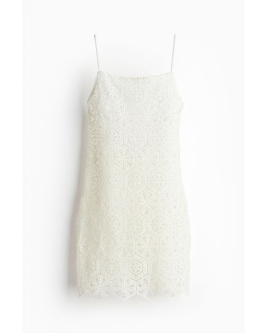 H&M White Crochet-look beach dress