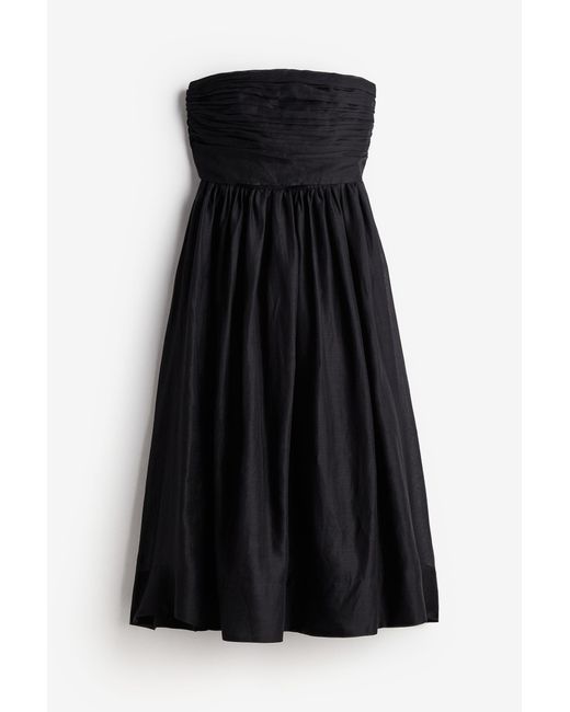 H&M Black Bandeau-Kleid aus Ramie