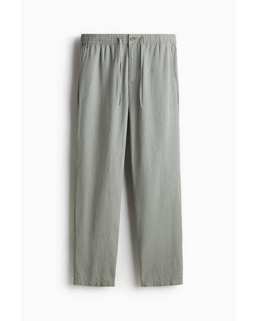 H&M Hose aus Leinenmix in Regular Fit in Gray für Herren
