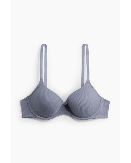H&M Blue Wattierter Bügel-BH aus Jersey