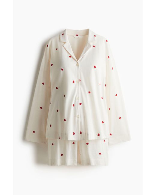 H&M White MAMA Before & After Baumwollpyjama
