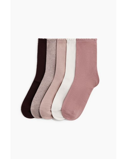 H&M Pink 5er-Pack Socken