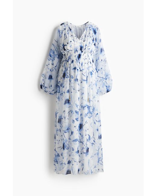 H&M Blue MAMA Langes Stillkleid