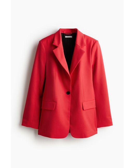 H&M Single-breasted Blazer in het Red
