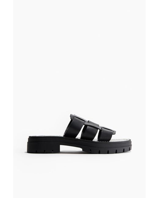 Sandales en cuir avec semelle épaisse H&M en coloris Black