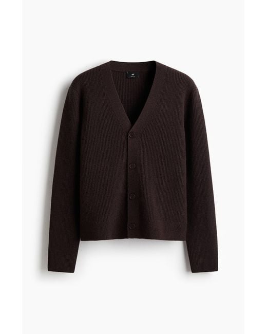 H&M Cardigan aus Wolle in Regular Fit in Black für Herren