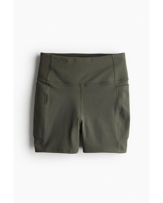 H&M Green DryMove Sport-Hotpants mit Taschendetails