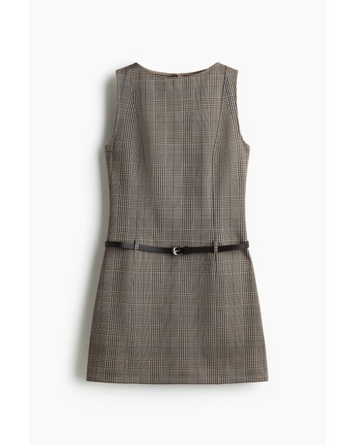 H&M Gray Minikleid mit Gürtel