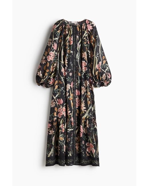 H&M Black Oversized Kleid mit Bindegürtel