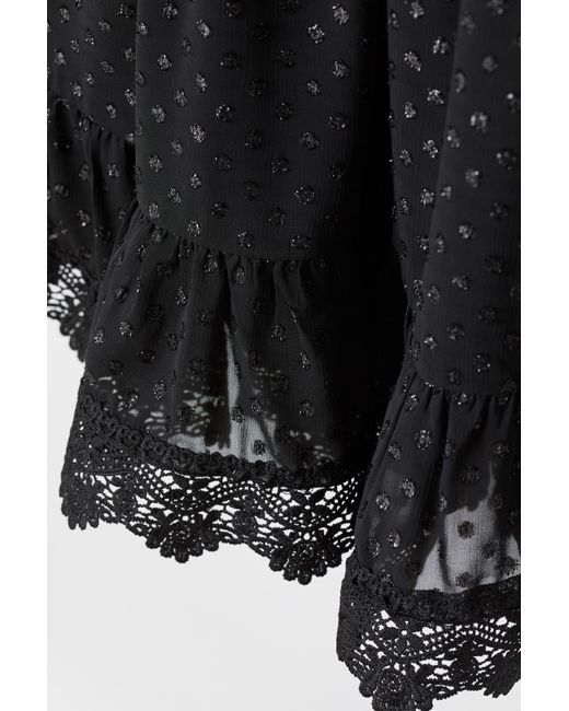 H\u0026M Plumeti Chiffon Dress in Black | Lyst