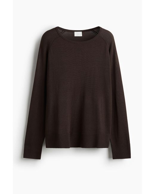 H&M Fijngebreide Trui in het Black