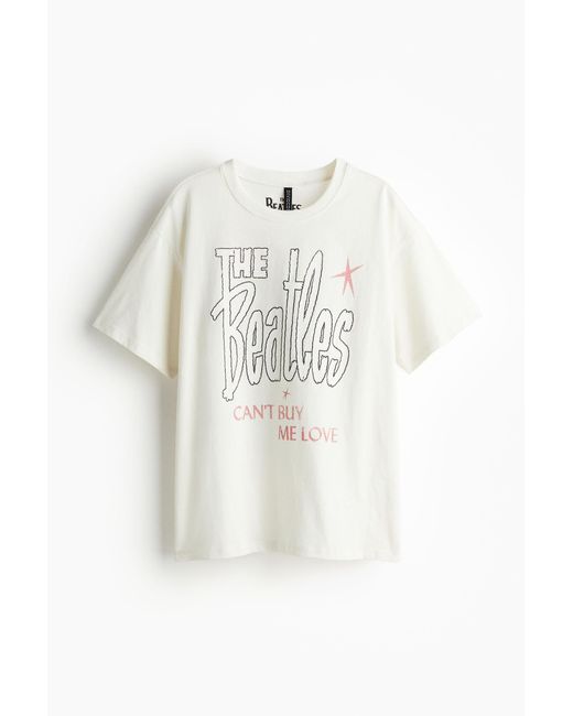 T-shirt oversize imprimé H&M en coloris White