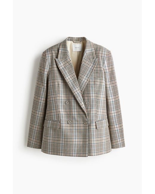 Blazer oversize en twill H&M en coloris Gray