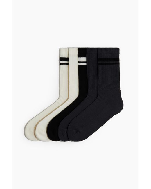 H&M 5er-Pack Socken in Black für Herren
