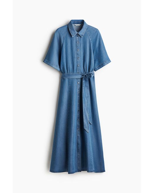 H&M Blue Jeanskleid mit Bindegürtel