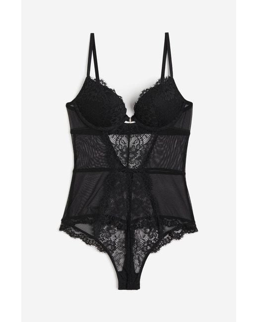 Body String Super Push-Up En Dentelle H&M en coloris Black