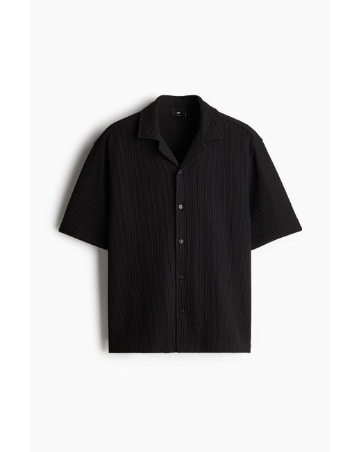 H&M Geribd Casual Overhemd in het Black voor heren