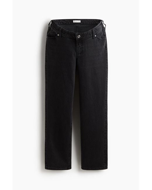 H&M Black MAMA Before & After Straight Low Ankle Jeans