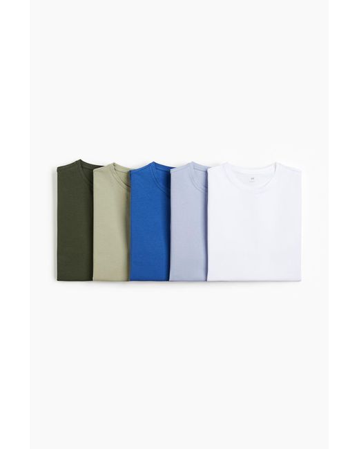 H&M Set Van 5 T-shirts in het Blue voor heren
