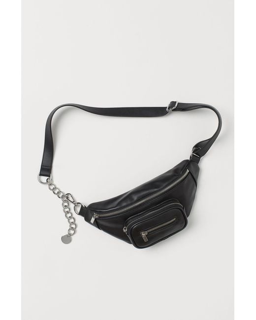 H&M Black Hüfttasche mit Kettendetail