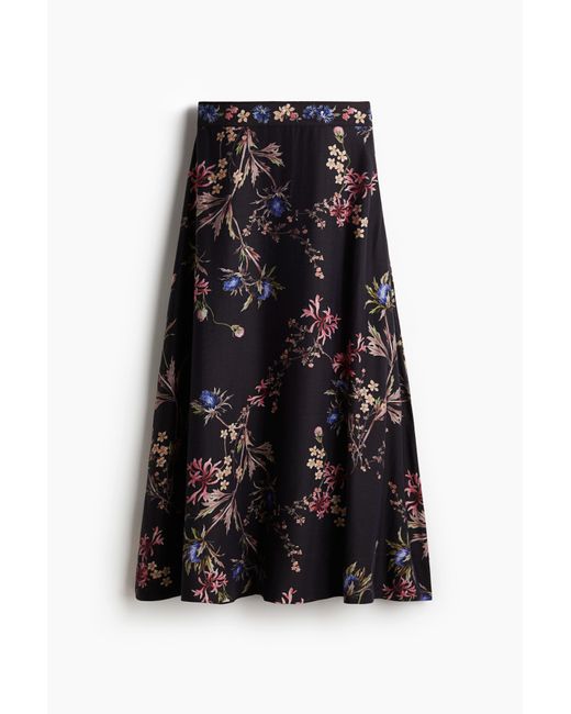 H&M Black Langer ausgestellter Jupe