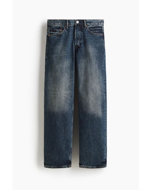 H&M Loose Straight Jeans in het Blue voor heren