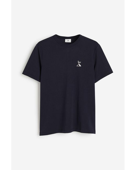 H&M COOLMAX T-Shirt in Regular Fit in Blue für Herren
