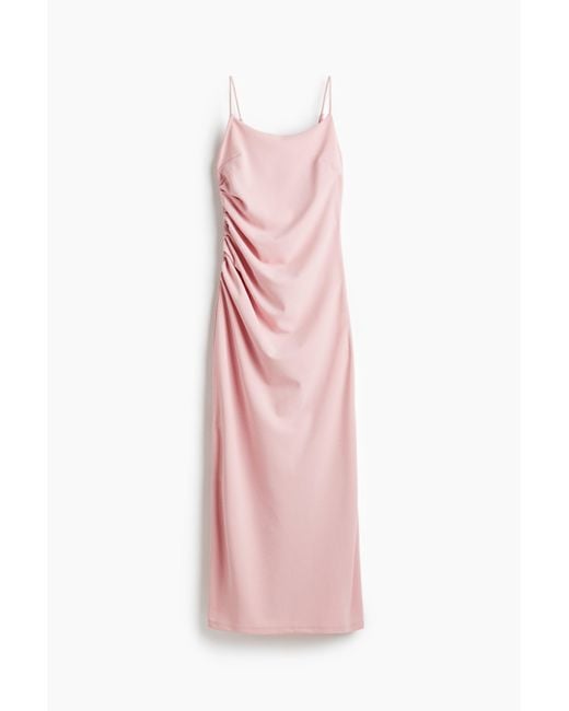 H&M Pink Drapiertes Trägerkleid
