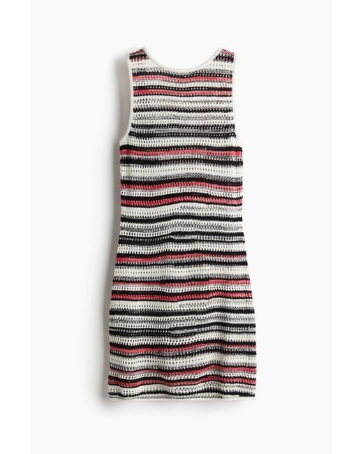 H&M Pink Kleid in Pointellestrick