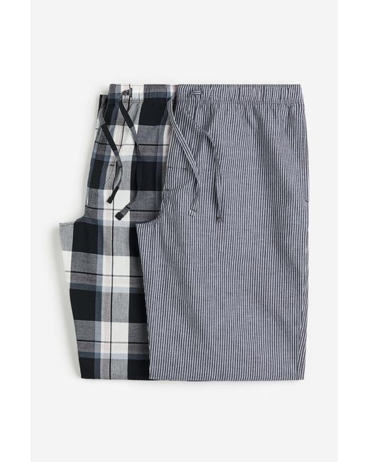 H&M Set Van 2 Pyjamabroeken Van Popeline in het Gray voor heren
