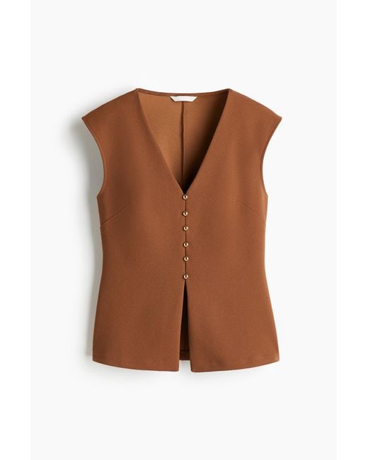 H&M Brown Weste aus Interlock-Jersey