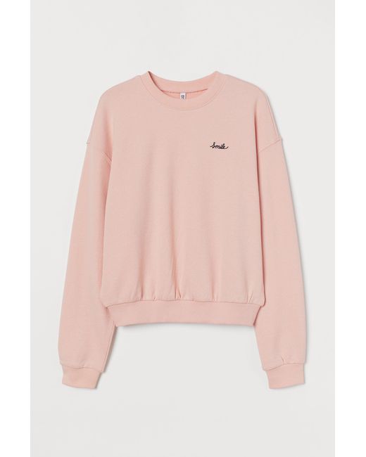 H&M Sweatshirt in Pink - Lyst
