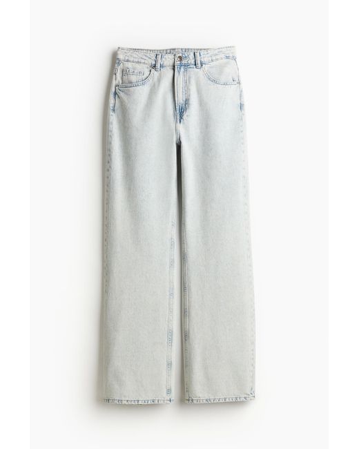 H&M White Wide High Jeans