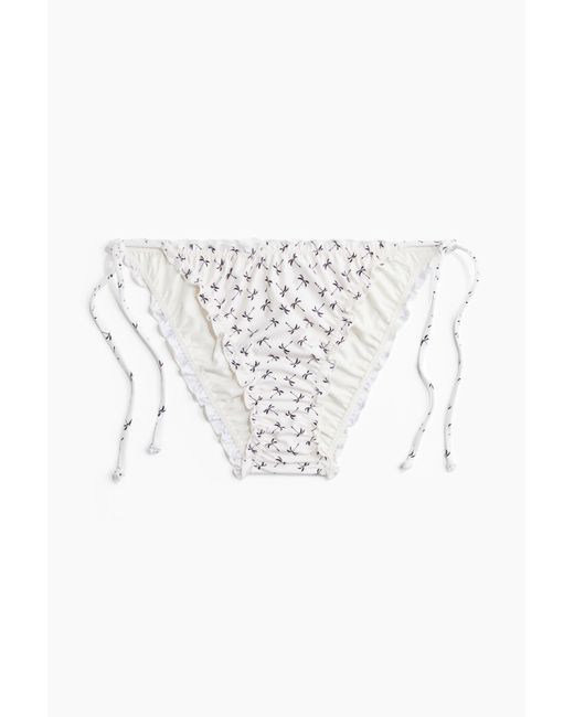 H&M White Tie-Tanga Bikinihose