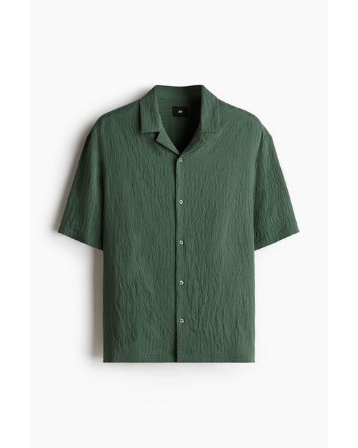 H&M Casual Crinkle-overhemd in het Green voor heren