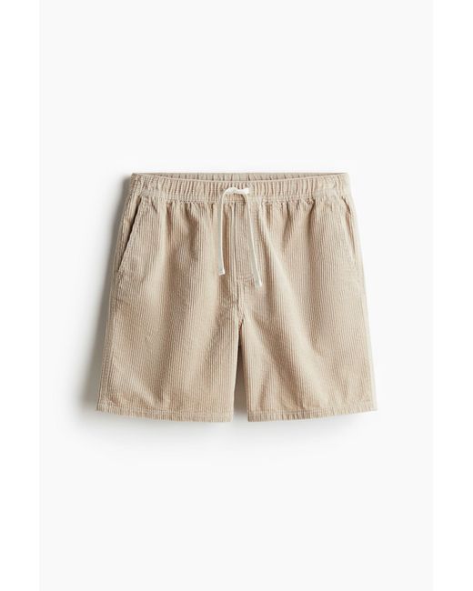 H&M Shorts aus Cord in Regular Fit in Natural für Herren