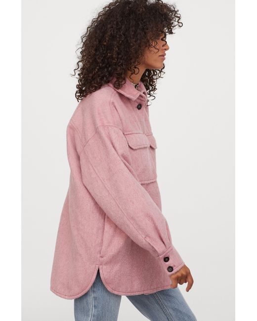 wool blend shacket hm