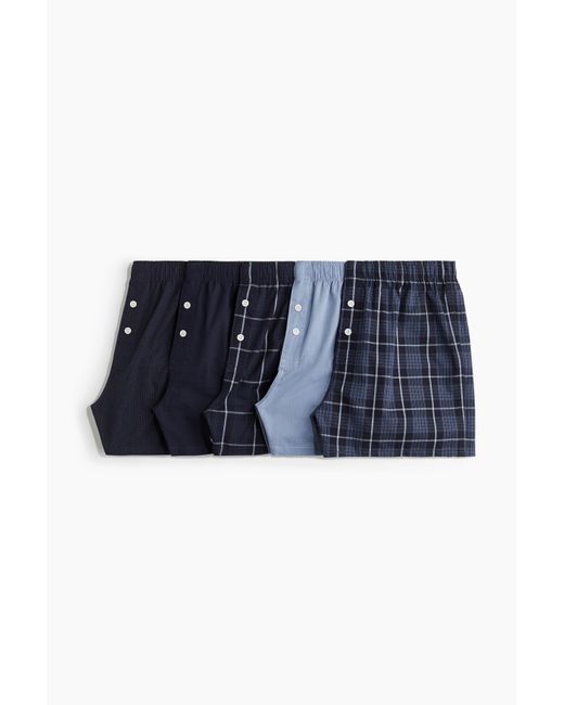 H&M 5er-Pack Boxershorts aus Baumwollstoff in Blue für Herren