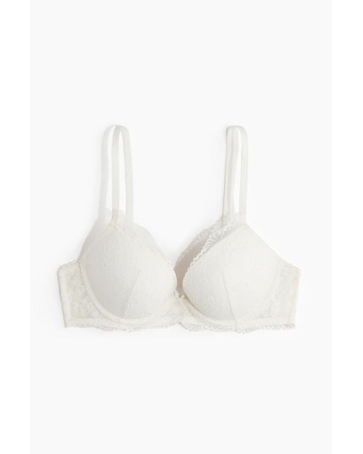 H&M White Push-up-BH aus Spitze