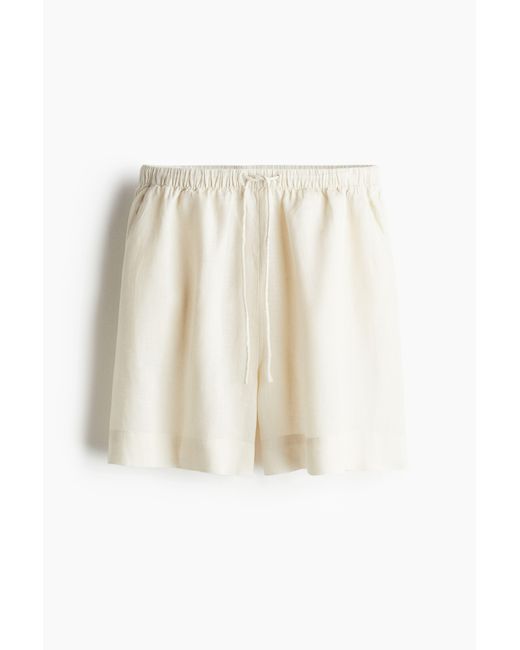 H&M Linnen Bermuda in het White
