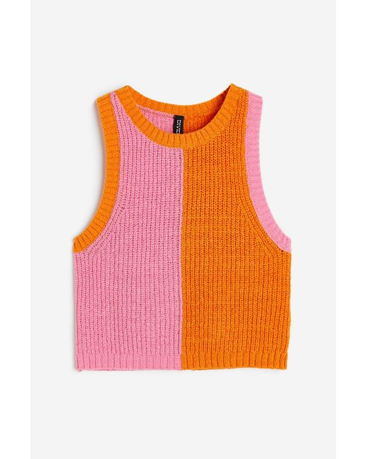 H&M Rib-knit Sweater Vest in Orange | Lyst Canada