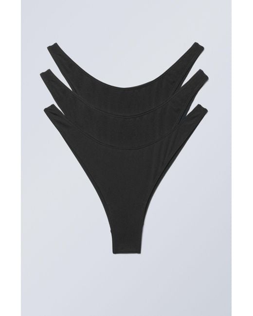 H&M Knappe BrazilianSlips 3erPack in Schwarz Lyst CH