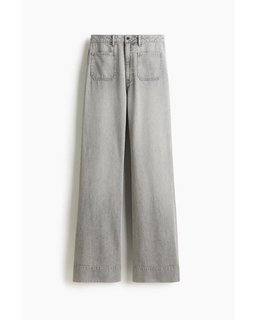 H&M Gray Wide Ultra High Jeans