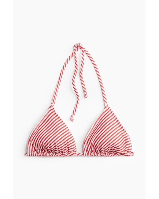 H&M Padded Triangelbikinitop in het Pink