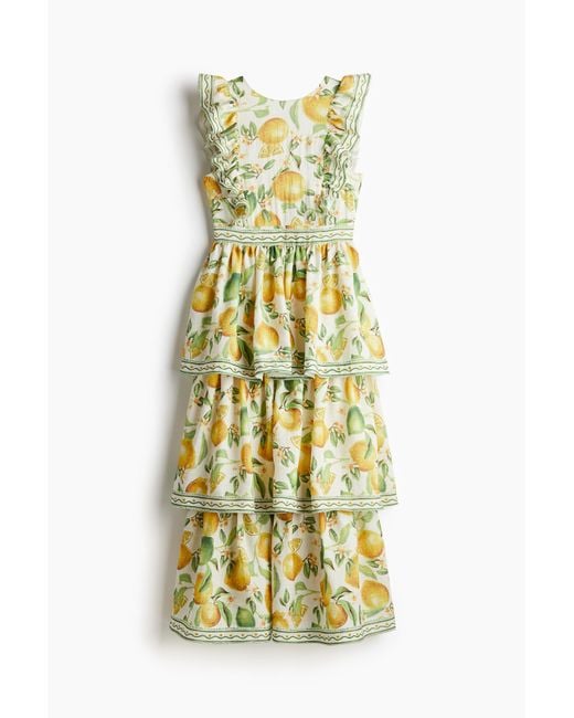 H&M Yellow Kleid mit Volants