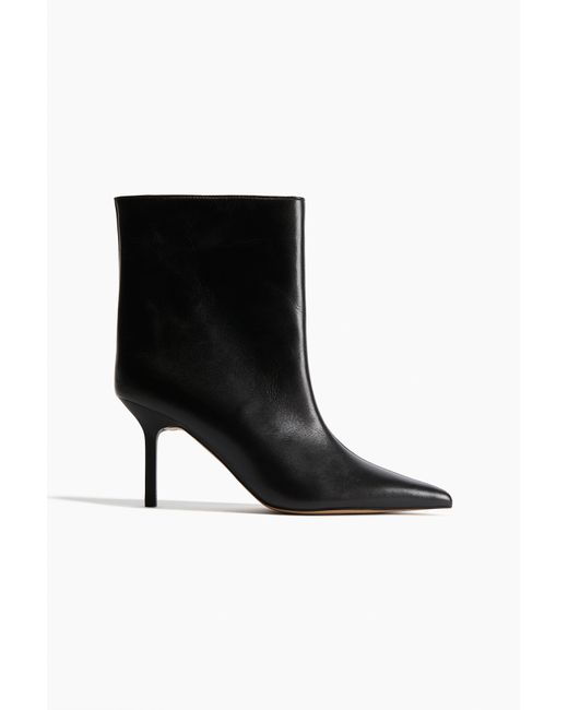 H&M Black Spitze Lederstiefeletten