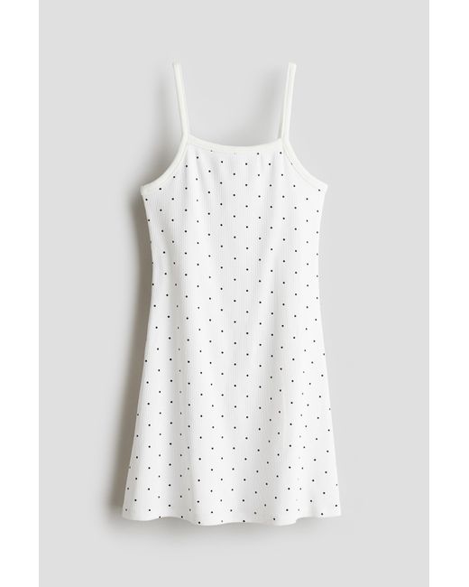 Robe À Bretelles Fines En Jersey De Coton H&M en coloris White
