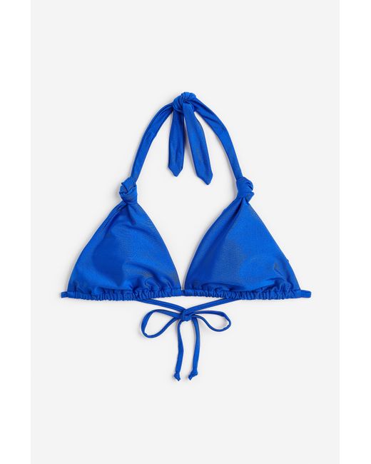 H&M Padded Triangelbikinitop in het Blue