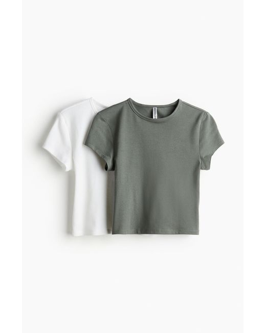 H&M Gray 2er-Pack T-Shirts