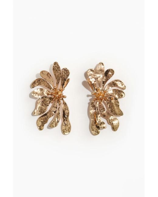 H&M Metallic Blütenförmige Ohrringe